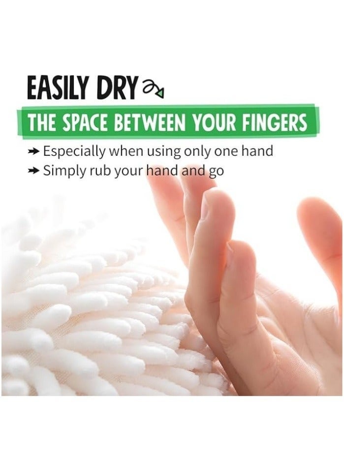 Fuzzy Ball Towel (Set of 2) White and Gray - Dry Your Hand Instantly conveniently with This Creative Bath Towel Set Decorative Towels for Bathroom (Pack of 2) - Image 5